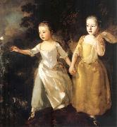 Thomas Gainsborough The Painter-s Daughters chasing a Butterfly France oil painting artist